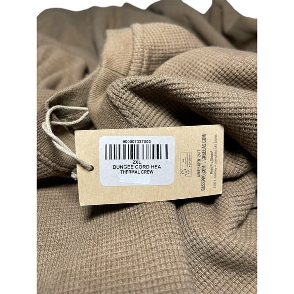 NWT Mens RedHead Thermal Waffle Knit Crew Henley Shirt Sweater Taupe 2XL LS - Picture 5 of 8